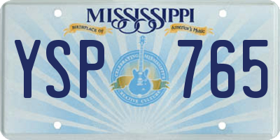 MS license plate YSP765