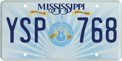 MS license plate YSP768