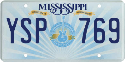 MS license plate YSP769