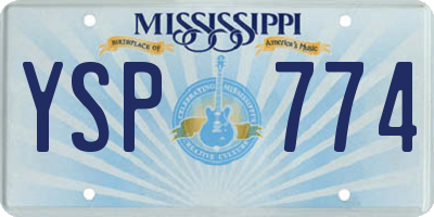 MS license plate YSP774
