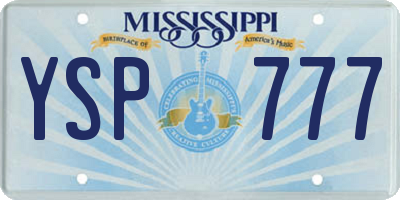 MS license plate YSP777