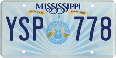 MS license plate YSP778