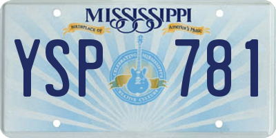 MS license plate YSP781
