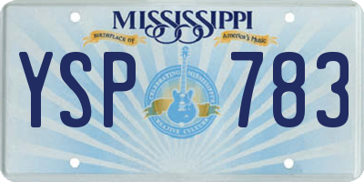 MS license plate YSP783