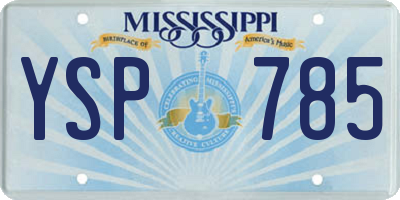 MS license plate YSP785