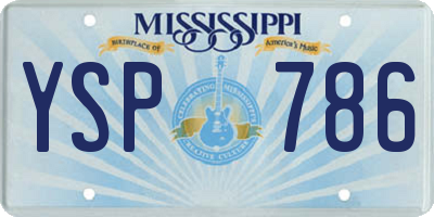 MS license plate YSP786