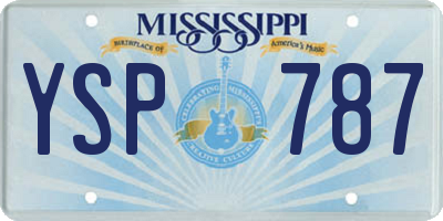 MS license plate YSP787