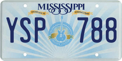 MS license plate YSP788