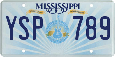 MS license plate YSP789