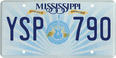 MS license plate YSP790