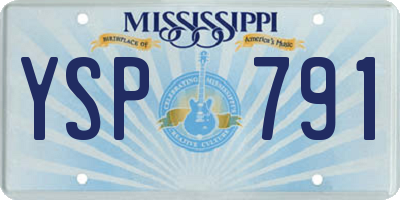 MS license plate YSP791