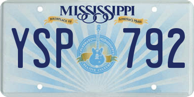 MS license plate YSP792