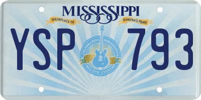 MS license plate YSP793