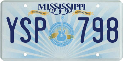 MS license plate YSP798