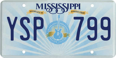 MS license plate YSP799