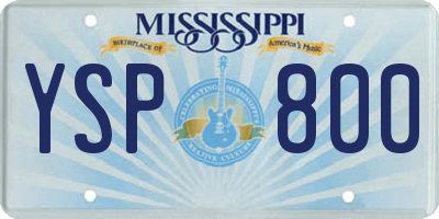 MS license plate YSP800