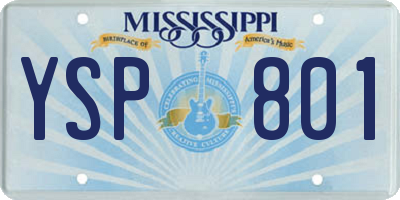 MS license plate YSP801