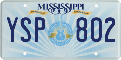 MS license plate YSP802