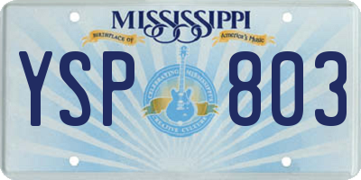 MS license plate YSP803
