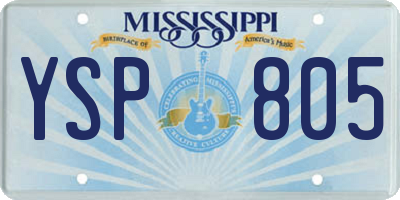 MS license plate YSP805