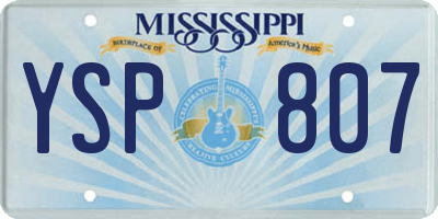 MS license plate YSP807
