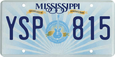 MS license plate YSP815