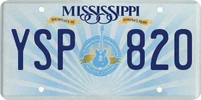 MS license plate YSP820