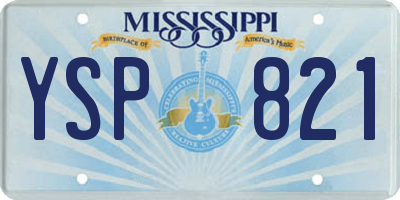 MS license plate YSP821