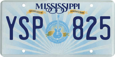 MS license plate YSP825