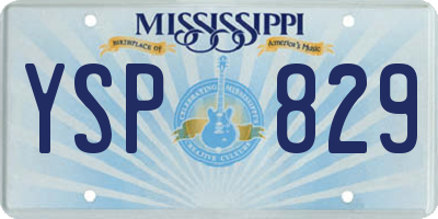 MS license plate YSP829