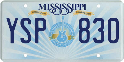 MS license plate YSP830