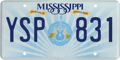 MS license plate YSP831