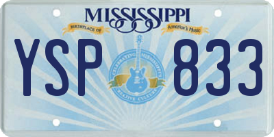MS license plate YSP833