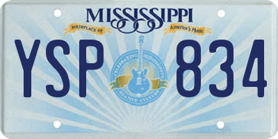 MS license plate YSP834