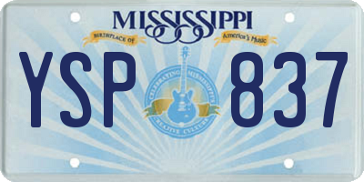 MS license plate YSP837