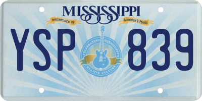 MS license plate YSP839