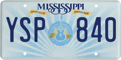 MS license plate YSP840