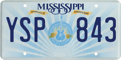 MS license plate YSP843