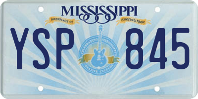 MS license plate YSP845
