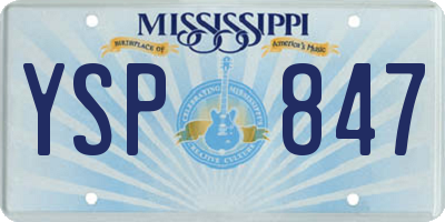 MS license plate YSP847