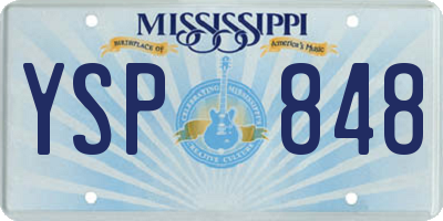 MS license plate YSP848