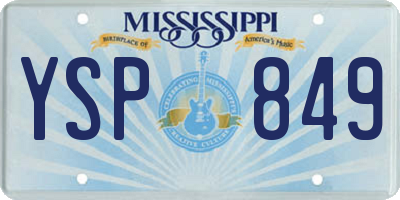 MS license plate YSP849
