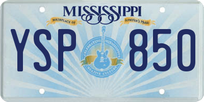 MS license plate YSP850