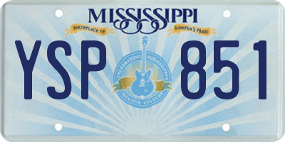 MS license plate YSP851