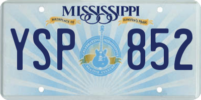 MS license plate YSP852