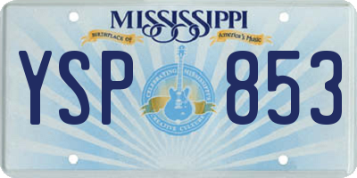 MS license plate YSP853