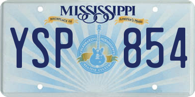 MS license plate YSP854