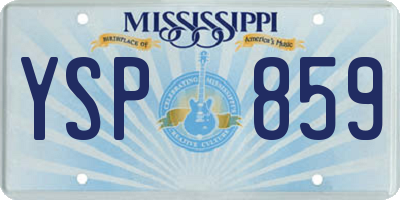 MS license plate YSP859