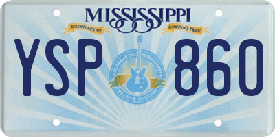 MS license plate YSP860
