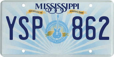 MS license plate YSP862